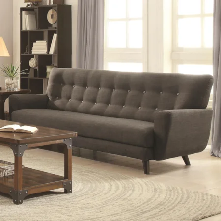 Contemporary Sofa with Contrast Buttons