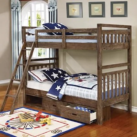 Transitional Twin over Twin Bunk Bed