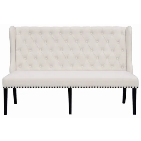 Wingback Bench with Button Tufted Back