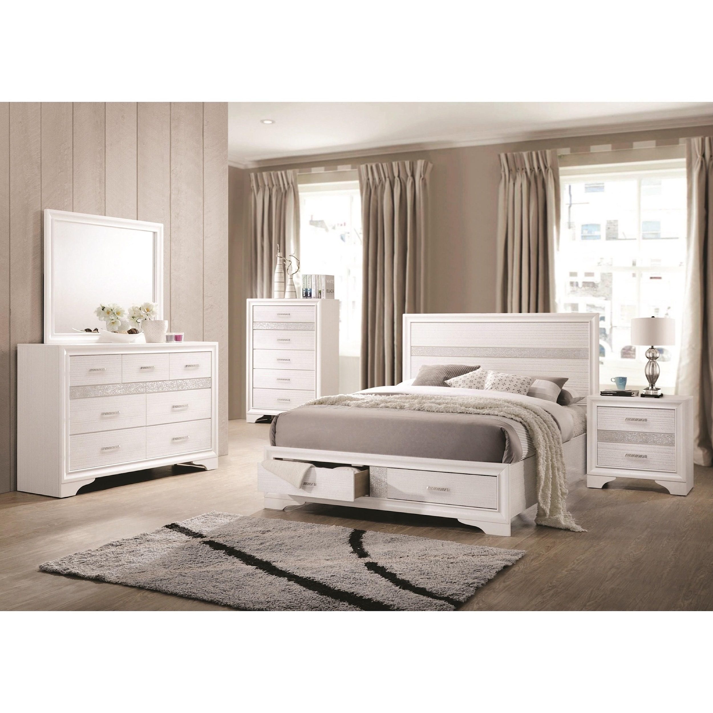 Coaster Miranda 205111Q Queen Storage Bed with 2 Dovetail Drawers ...