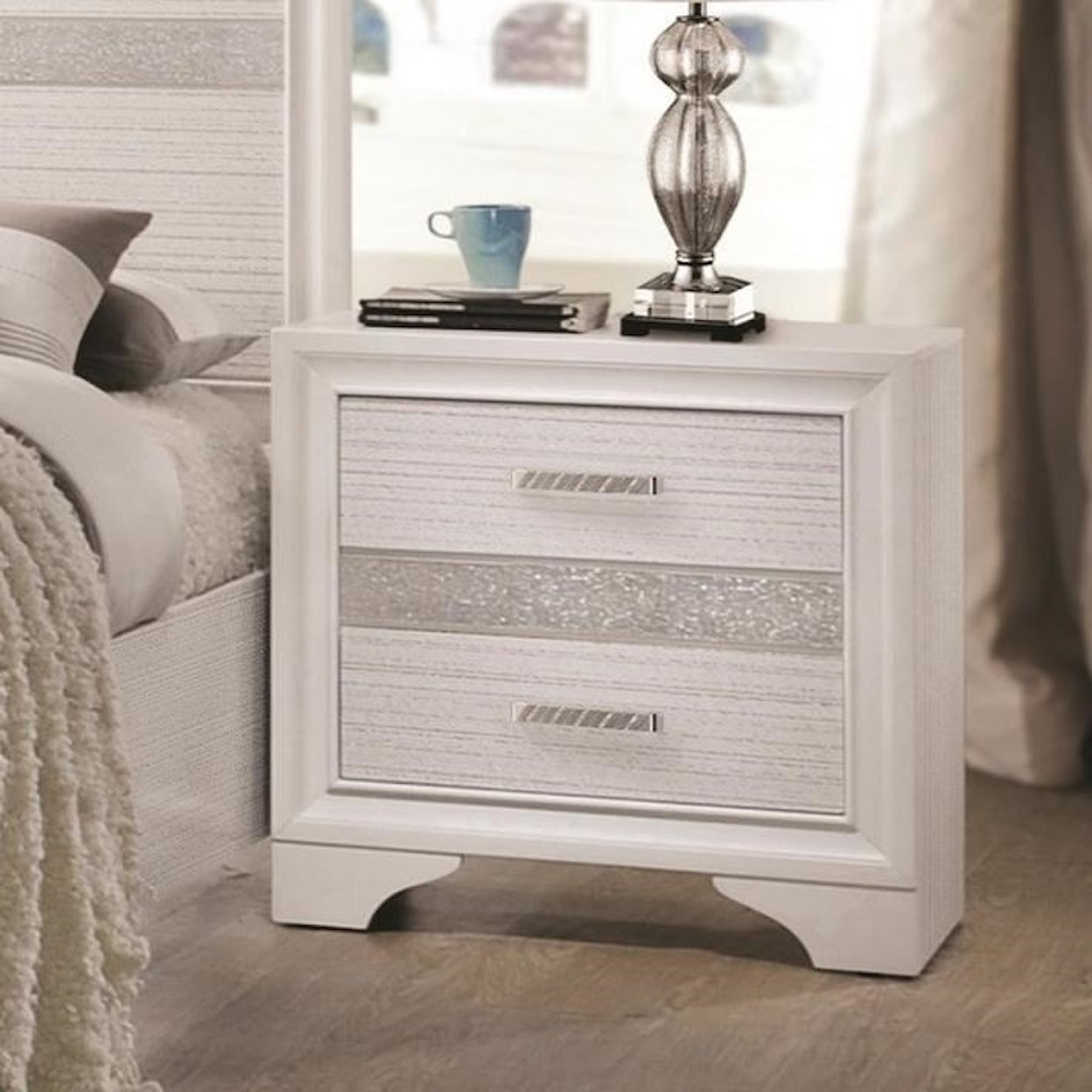 Coaster Miranda MIRANDA WHITE NIGHTSTAND |