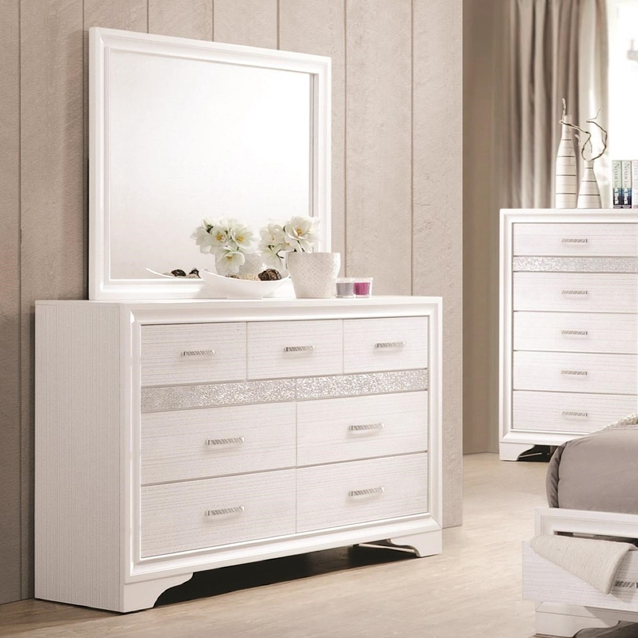 Michael Alan CSR Select Miranda 7 Drawer Dresser and Mirror