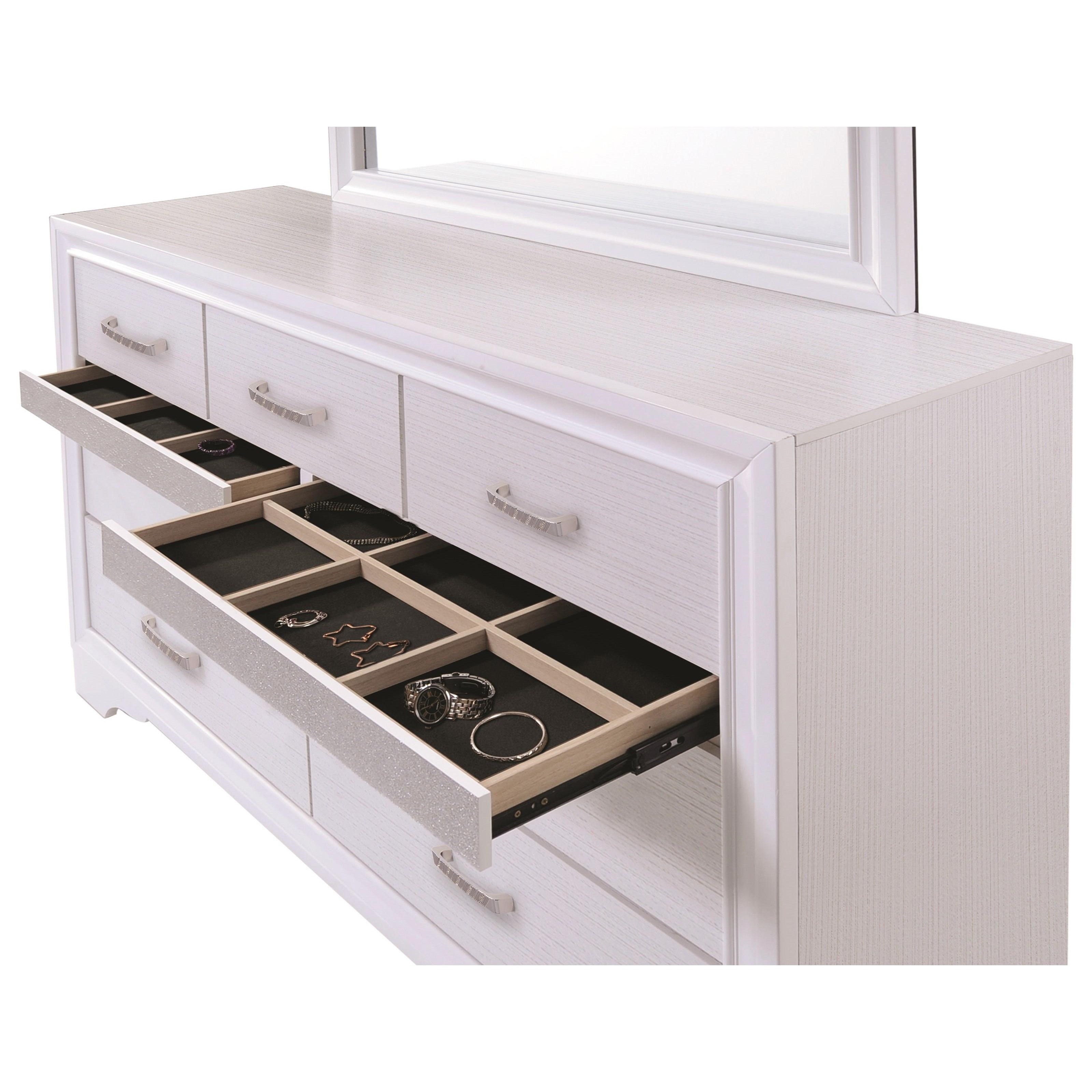 Coaster Miranda 205113 7 Drawer Dresser with Hidden Jewelry Tray