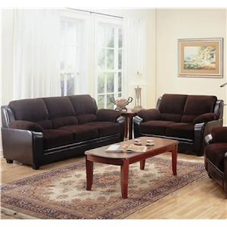 2 Piece Stationary Loveseat and Sofa Group