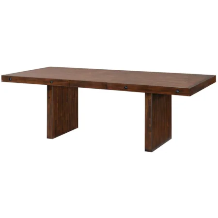 Rectangular Wood Dining Table with Leaf