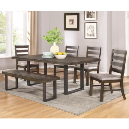 Rustic Dining Set with Bench