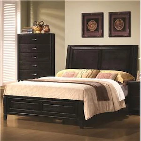 King Contemporary Headboard and Footboard Bed