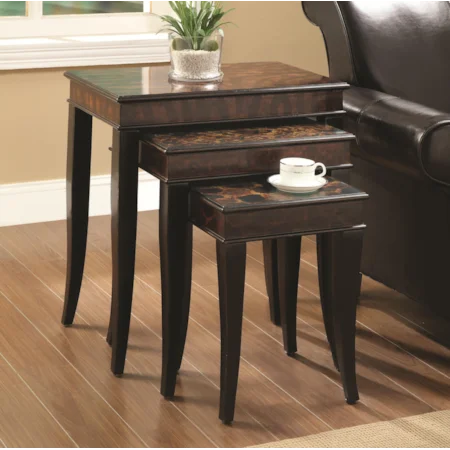 3 Piece Animal Print Nesting Table Set