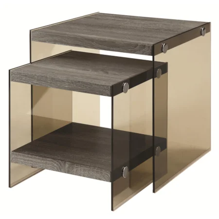 Low 2PC Nesting Table w/ Weathered Finish
