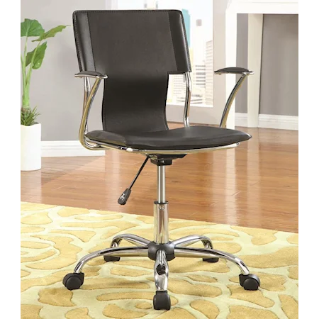 Contemporary Adjustable Height Black Task Chair