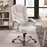 White Leatherette Office Chair