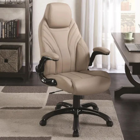 Tan Leatherette Office Chair