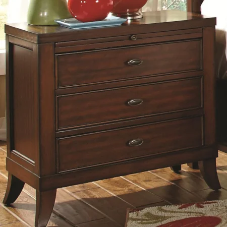 Casual Three Drawer Night Stand