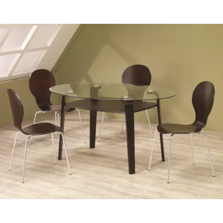 5 Piece Glass Top Table and Chair Set