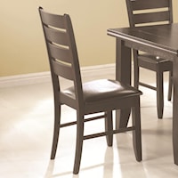 Contemporary Slat Back Dining Side Chair with Upholstered Seat