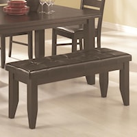 Contemporary Dining Bench with Tufted Upholstered Seat