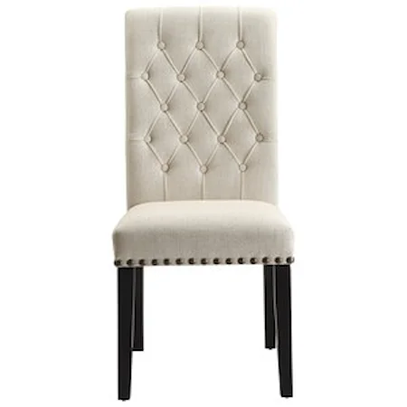 Upholstered Dining Side Chair with Button Tufting