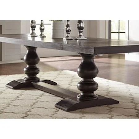 Transitional Rectangular Dining Room Table with 2 Leaf Extensions