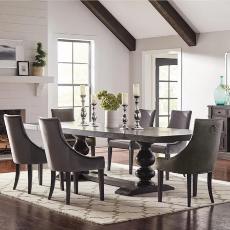 Transitional 7 Pc Dining Set