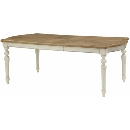 Two Tone Rectangular Dining Table with Extension Leaf