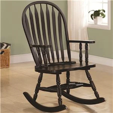 Transitional Rocking Chair in Black Finish