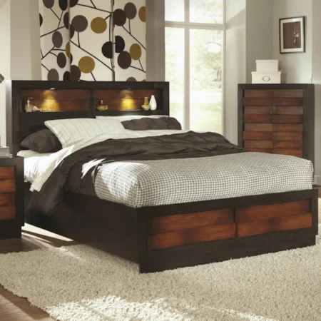 California King Bed with Headboard Storage