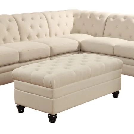Tufted Ottoman with Bun Feet