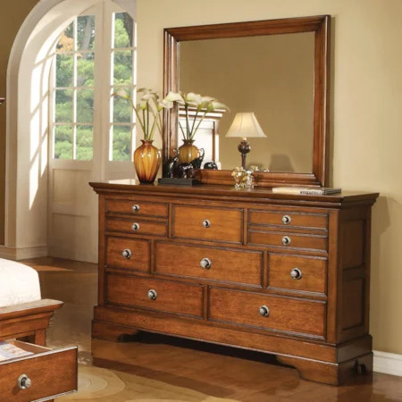 6 Drawer Dresser & Beveled Mirror