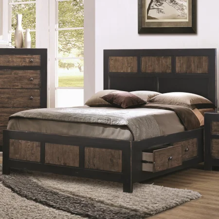 California King Storage Panel Bed