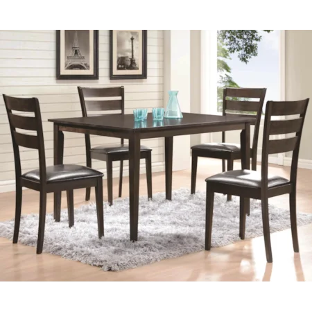 5 Piece Set with Ladderback Chairs