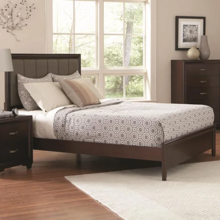 Casual Upholstered Queen Bed