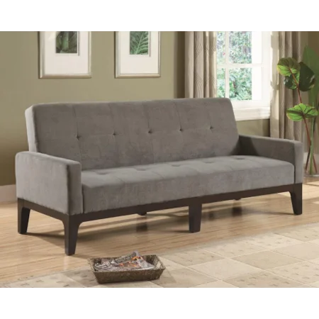Tufted Sofa Bed with Track Arms