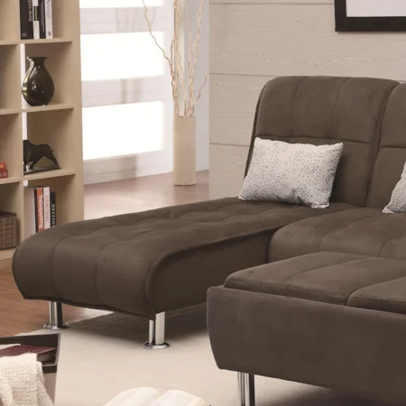 Casual Styled Living Room Chaise Sleeper