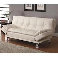 Contemporary Styled Futon Sleeper Sofa with Casual Seam Stitching