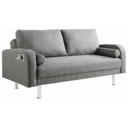 Contemporary Sofa Bed with Bluetooth / AUX Speakers