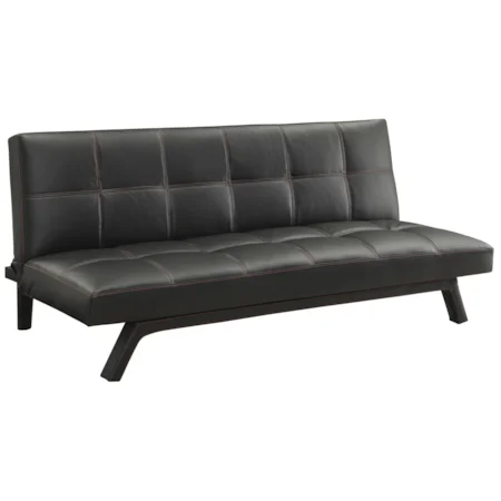 Contemporary Sofa Bed in Black Leatherette