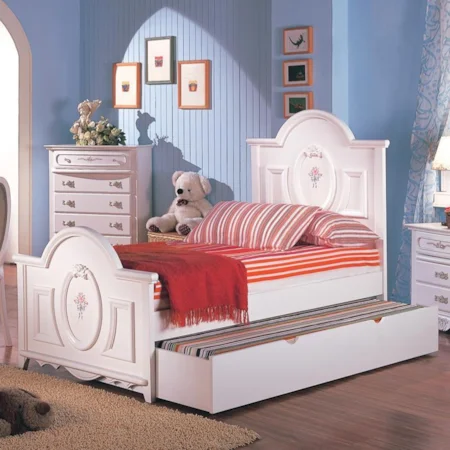 Twin Panel Bed with Trundle