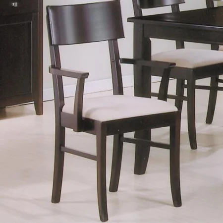 Dining Arm Chair with Fabric Seat