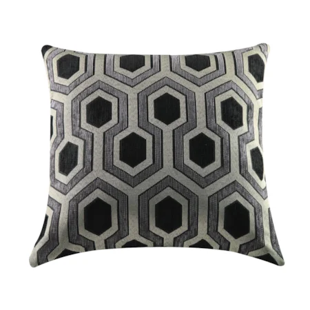 Grey and Black Geometric Pillow