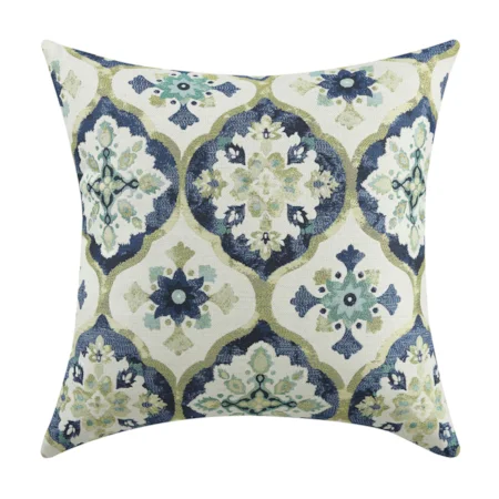 Blue and Green Kaleidoscope Pillow