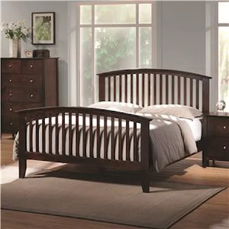 Queen Headboard & Footboard Bed with Tapered Legs