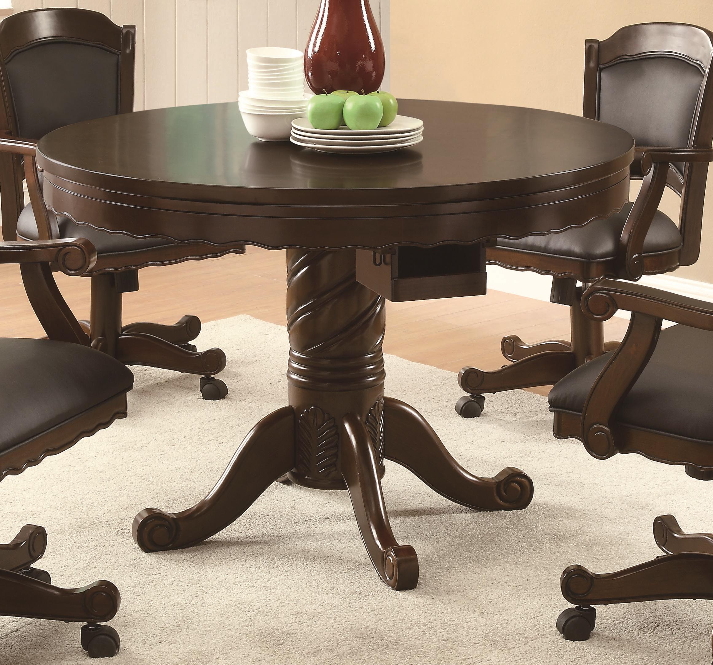 Coaster Turk 100872 Arm Game Chair with Casters and Fabric Seat and Back A1 Furniture Mattress Dining Chairs with Casters