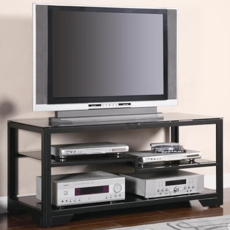 Contemporary Metal and Glass Media Console