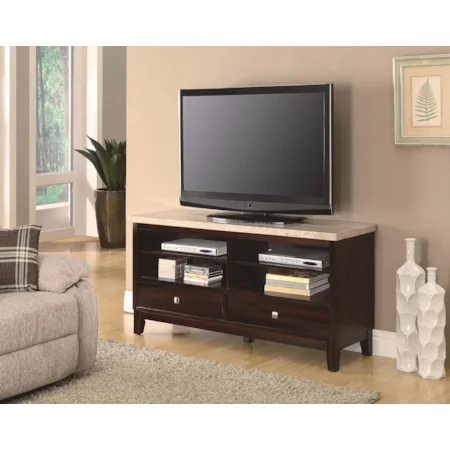TV Cabinet with White Marble Top