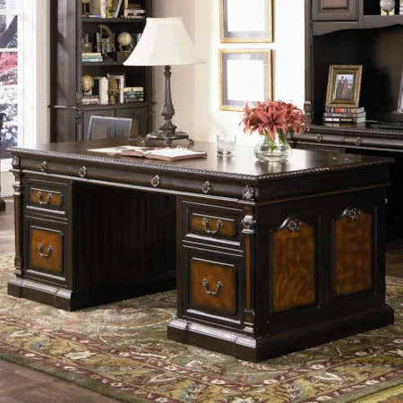 Traditional Executive Desk with Double Pedestal Base