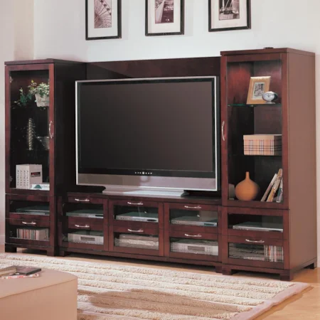 Contemporary Entertainment Wall Unit with Spacious Storage