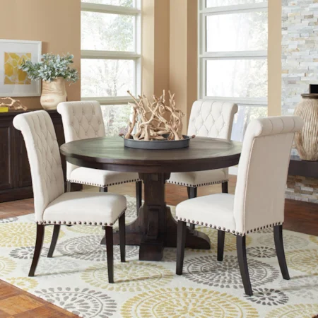 Traditional Round Table and Chair Set