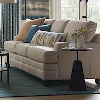 Upholstered Stationary Leather Sofa