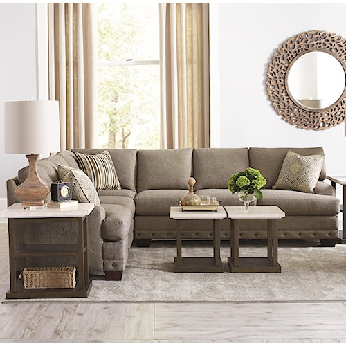 Bassett CU.2 Carmine Five Seat Sectional Sofa - Wayside Furniture ...