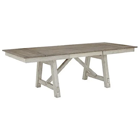 Cottage Two-Tone Rect. Dining Table with Self-Storing Leaves
